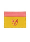 Jaguar Lederkartenetui Gelb und Pink