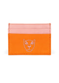 Jaguar Lederkartenetui Brieftasche Pink und Orange