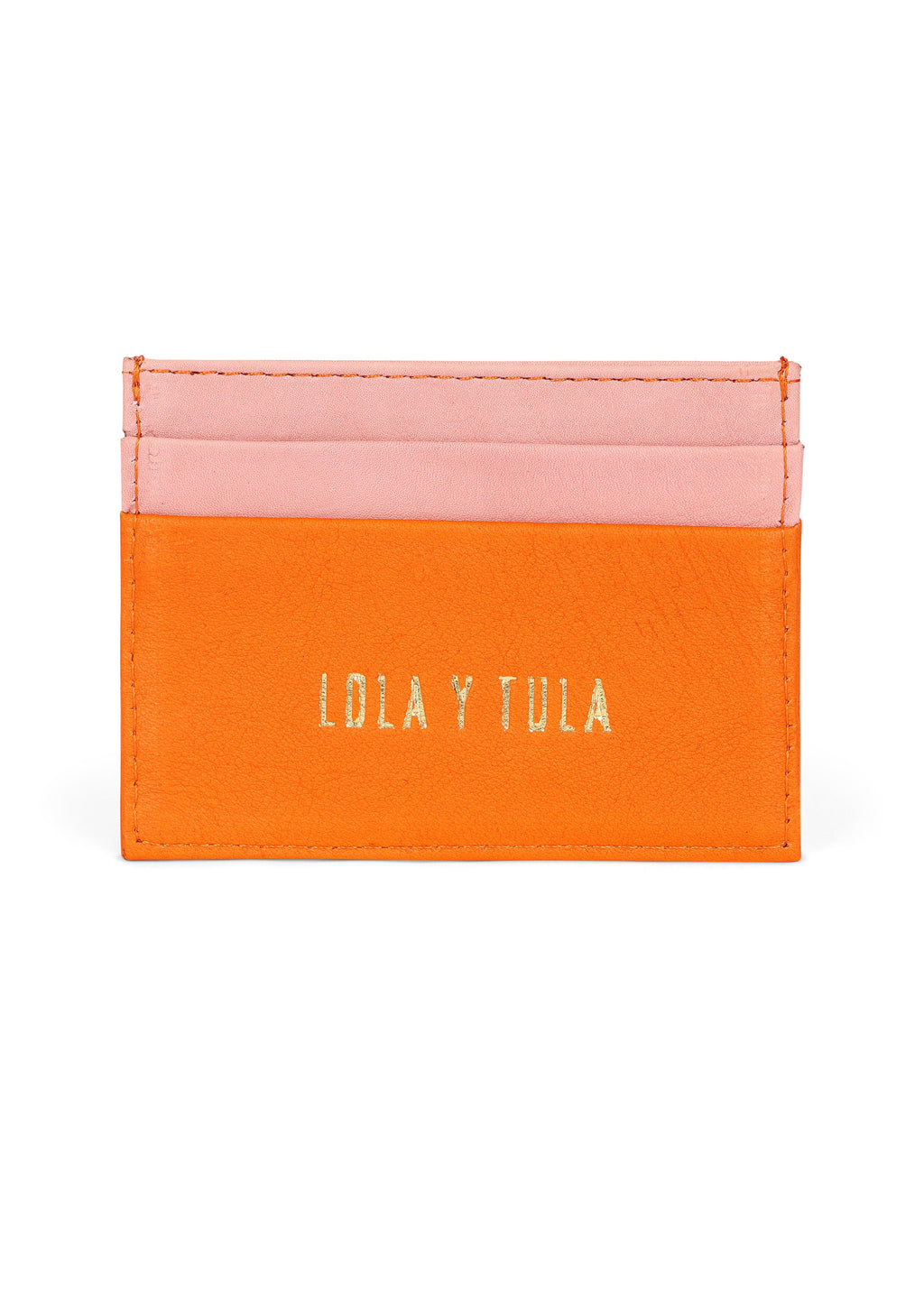 Jaguar Lederkartenetui Brieftasche Pink und Orange