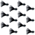 Black Bead Head Crystal Woolly Bugger Streamer - 12 Flies - Size 8
