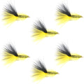 Gelb-Schwarz Bead Head Crystal Woolly Bugger Streamer – 6 Fliegen Größe 4