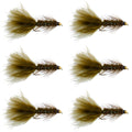 Dark Olive Bead Head Crystal Woolly Bugger Streamer - 6 Flies - Size 8