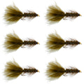 Dark Olive Bead Head Crystal Woolly Bugger Streamer Fly - 6 Flies - Size 4