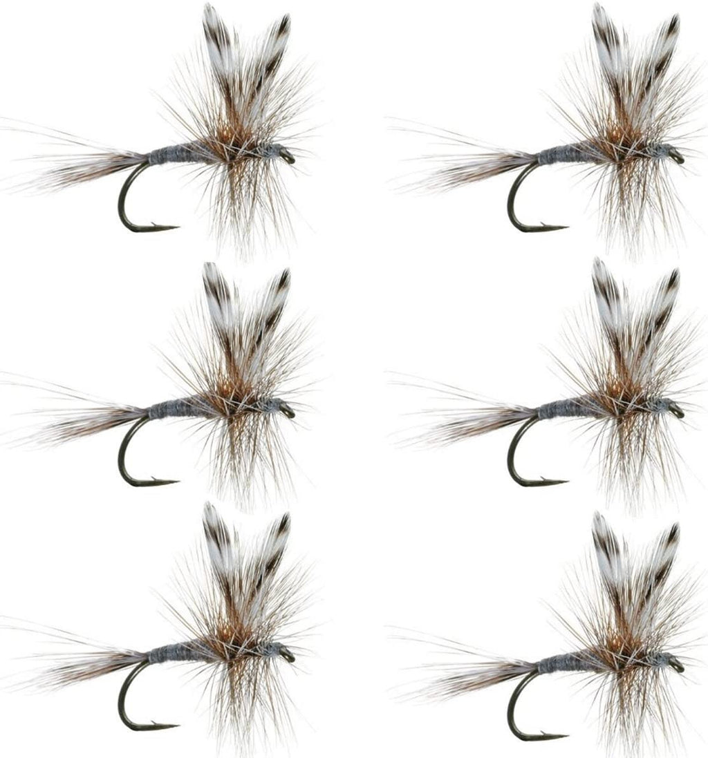 Widerhakenlose Adams Classic Trockenfliege – 6er-Set – Hakengröße 16