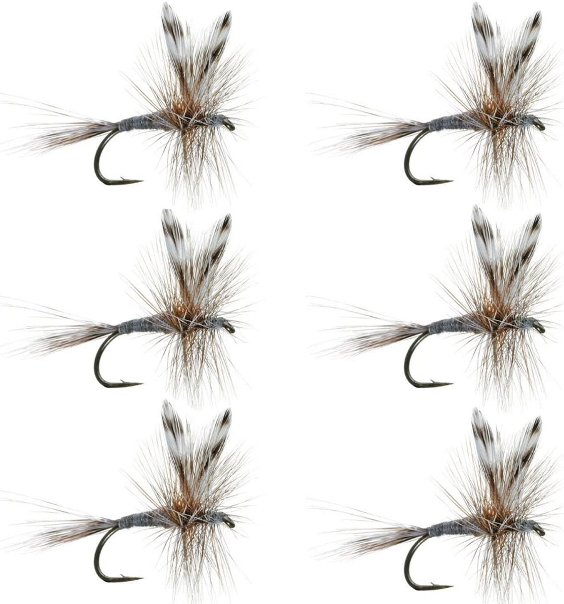 Widerhakenlose Adams Classic Trockenfliege – 6er-Set – Hakengröße 12