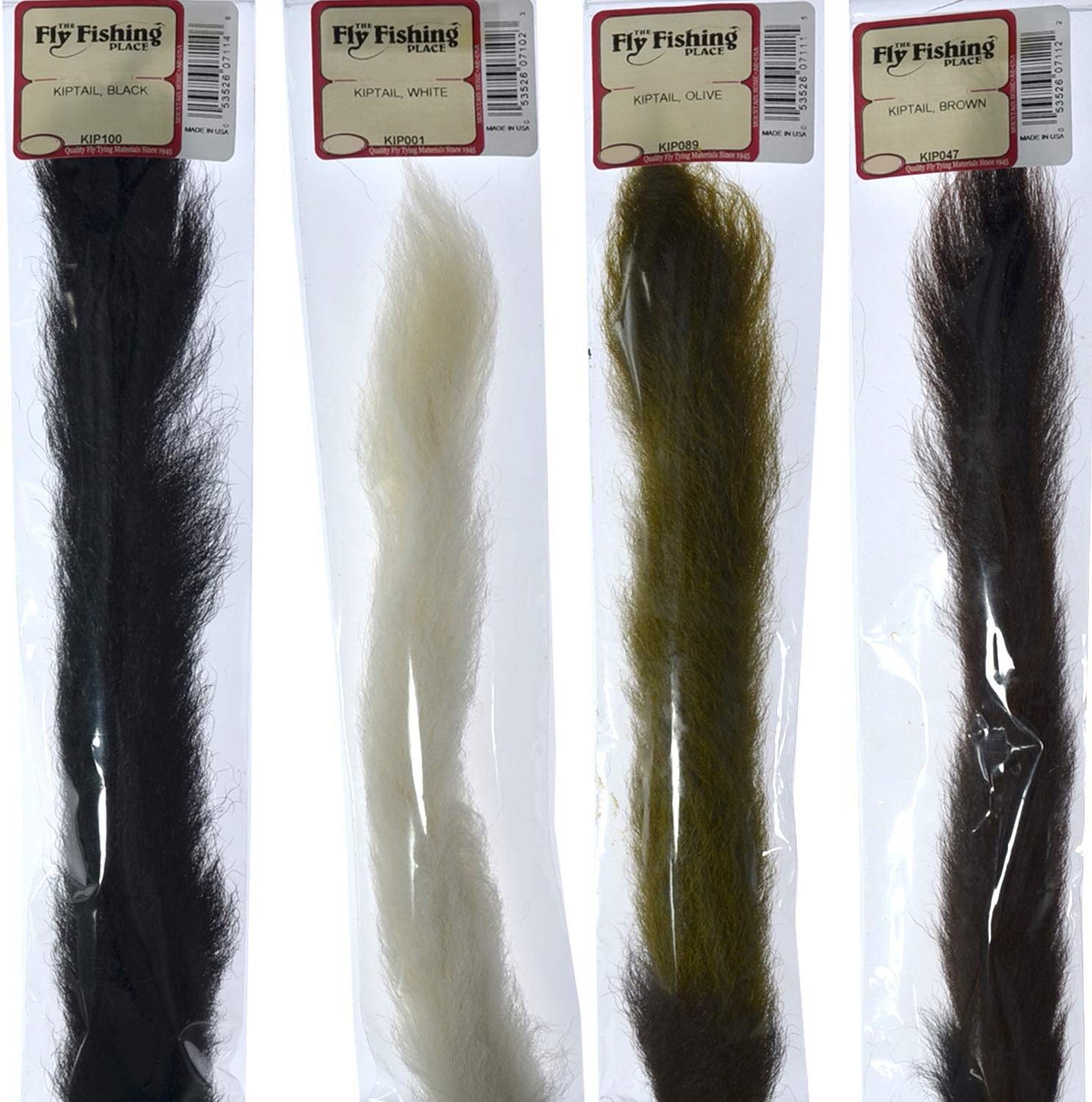 Kalbschwänze, erstklassig – Kiptails – Großpackung – 4 Farben – Naturweiß, Schwarz, Braun, Olive
