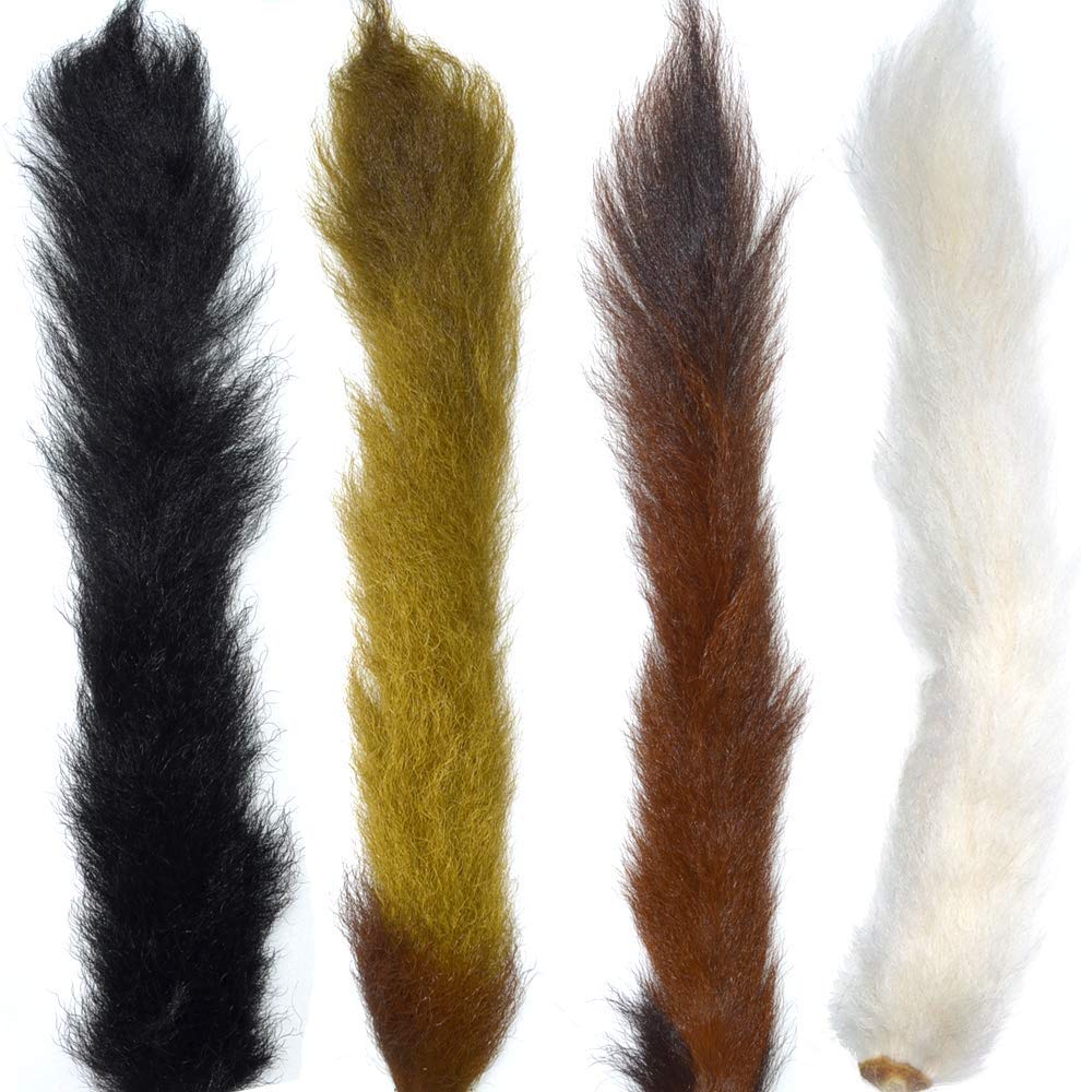 Kalbschwänze, erstklassig – Kiptails – Großpackung – 4 Farben – Naturweiß, Schwarz, Braun, Olive