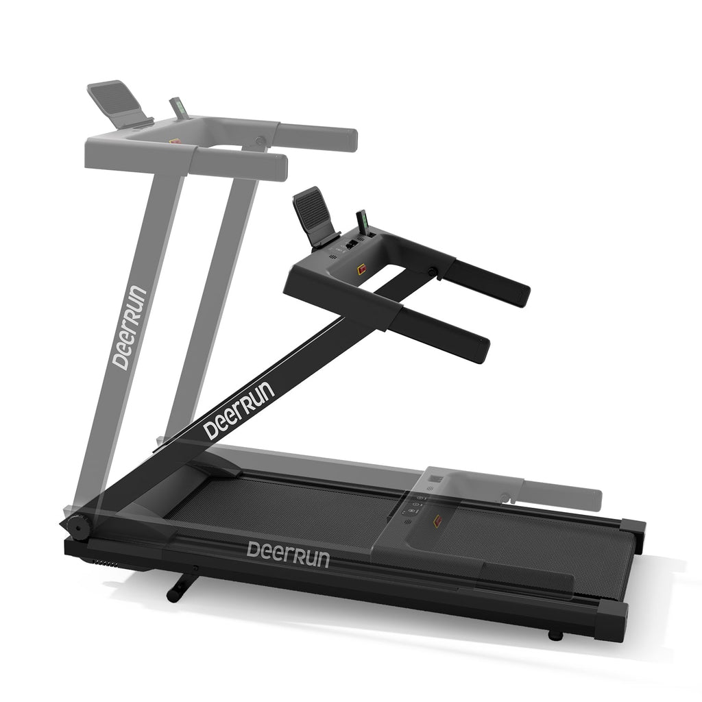 DeerRun Völlig Neues 2026 A1 Pro Move+ Intelligentes klappbares Laufband mit 6 % Steigung & NFC | 159 kg, 16 km/h, Schwarz