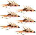Doppel-Bead-Pfauen-Steinfliegennymphe mit Amber-Biot-Beinen Fliegenfischen-Fliegen – Forellen- und Barsch-Nassfliegenmuster – 6 Fliegen Hakengröße 10