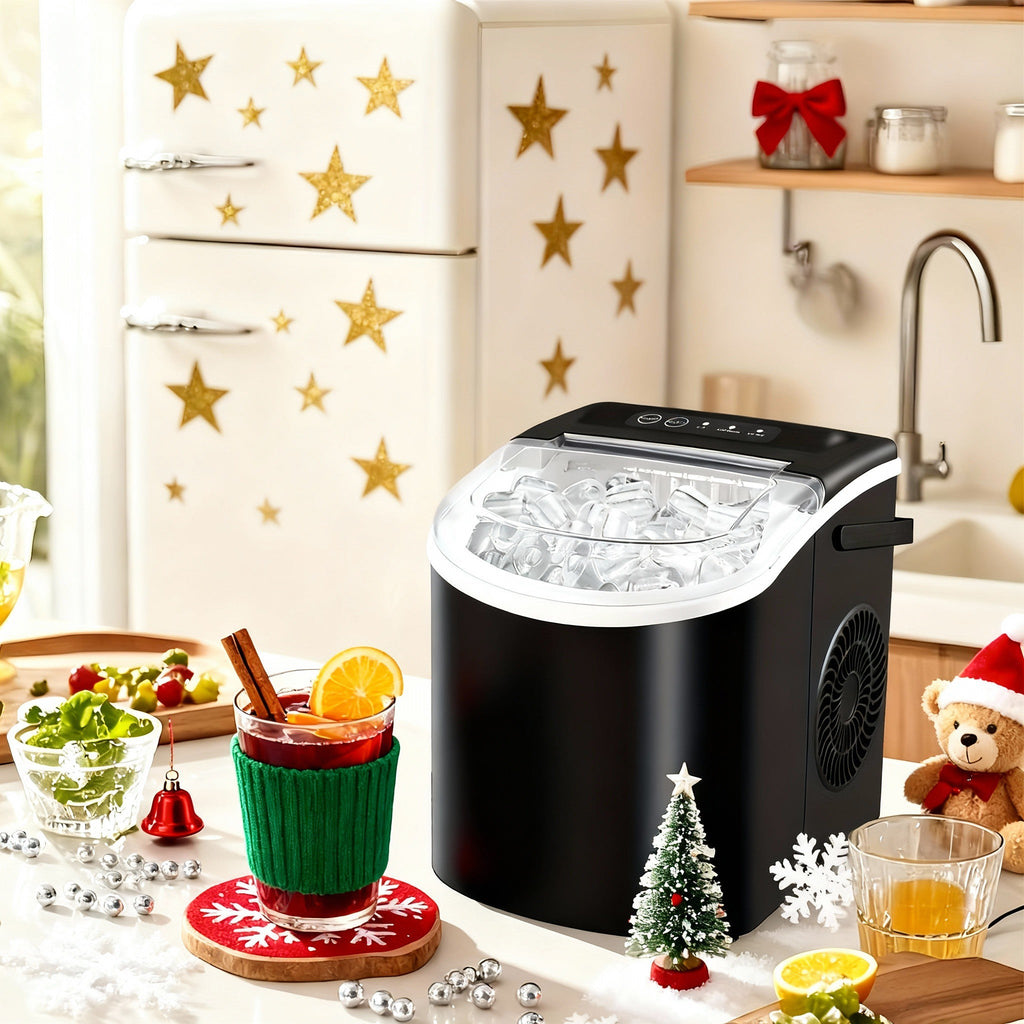 Tragbare Tisch-Eiswürfelmaschine – schnelle Eisproduktion, 2 Eisgrößen