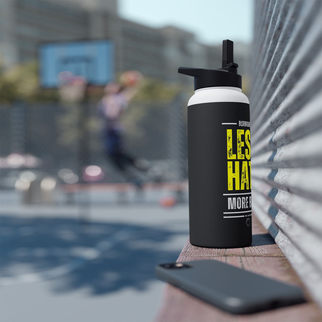 Less Hate, More Bate Stainless Steel Water Bottle, Standard Lid -B8rBrand