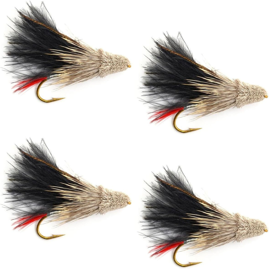 Black Marabou Muddler Minnow Streamer Fly - 4 Flies Size 4