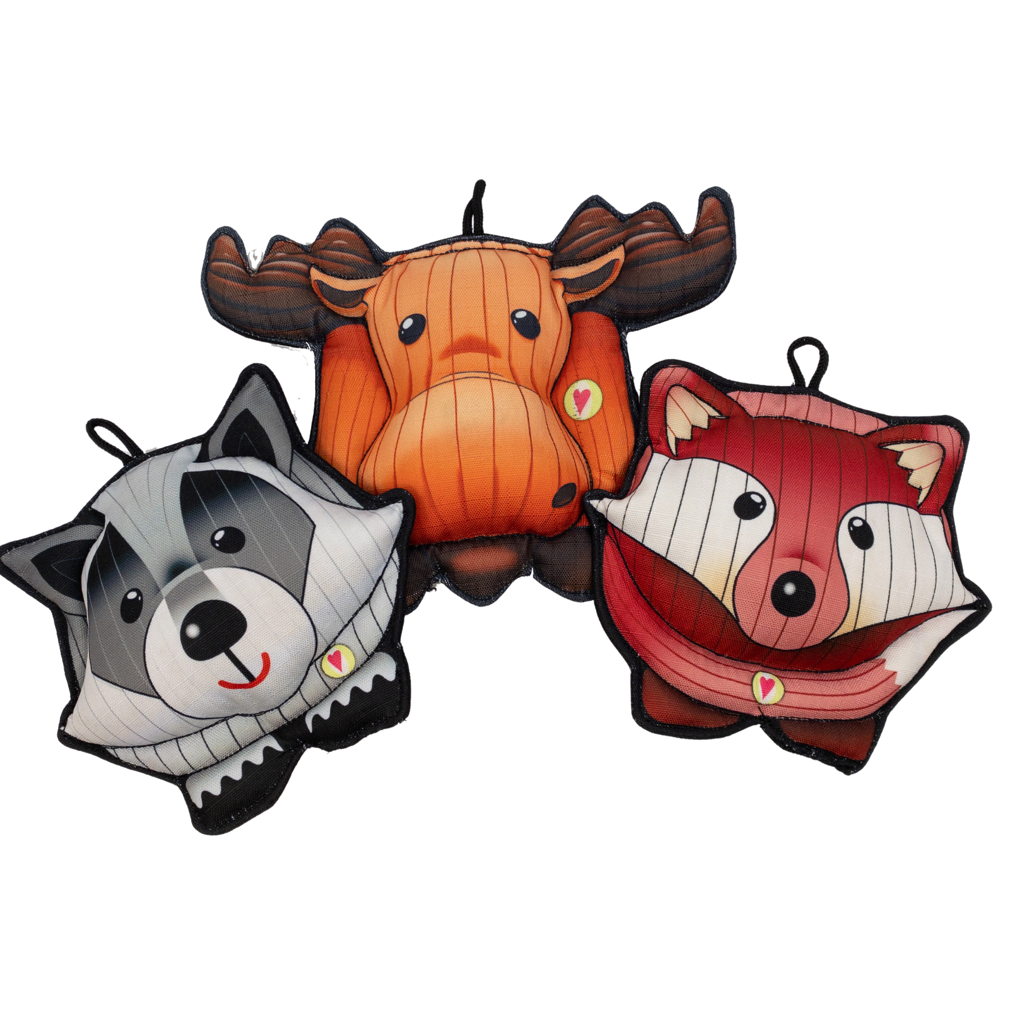 HuggleTuff™ Puffies Woodland Friends Plüsch-Hundespielzeug, 3er-Pack