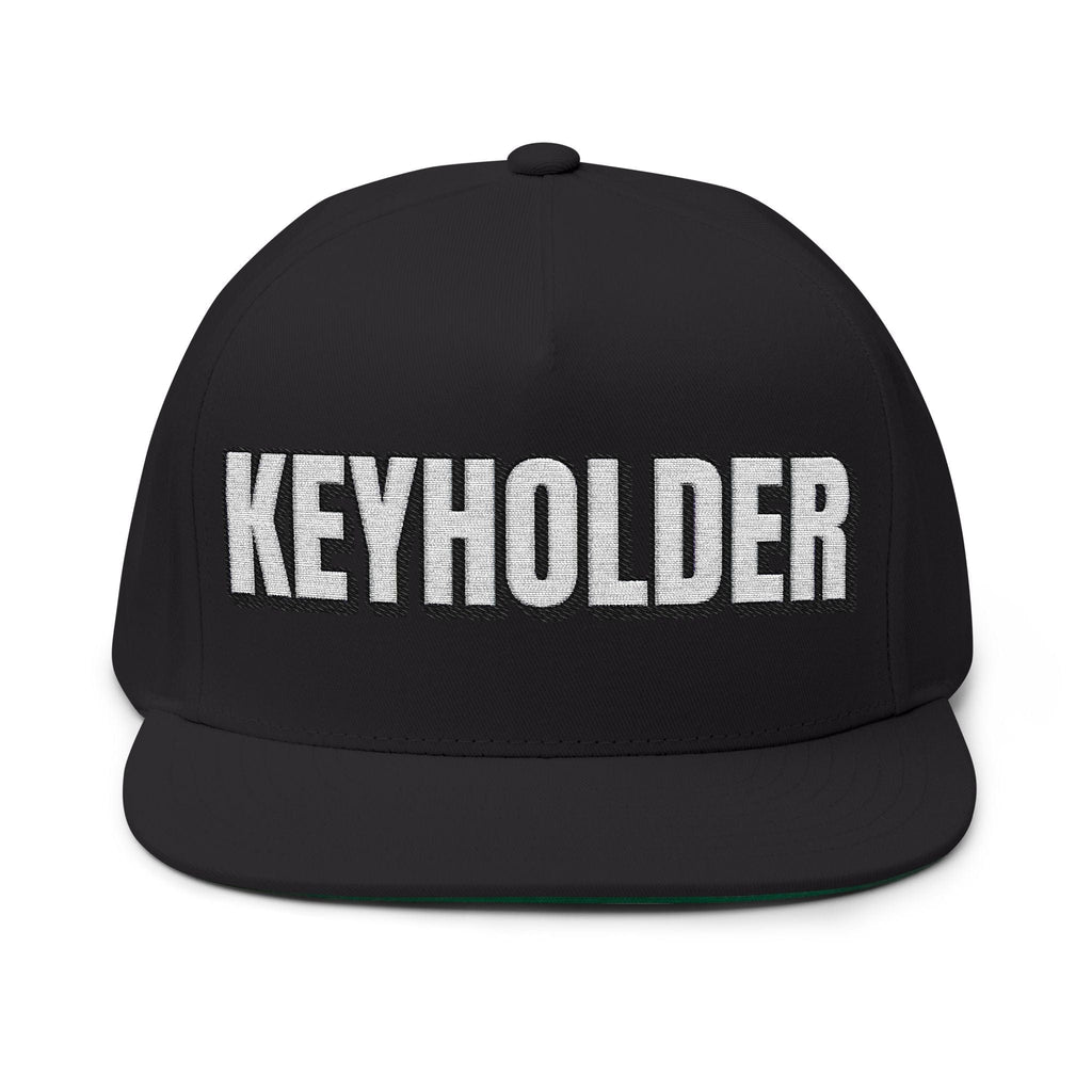 INTO: KEYHOLDER Embroidered Flat Bill Cap – Chastity Dom Hat for Bold Tops & Erotic Power Play