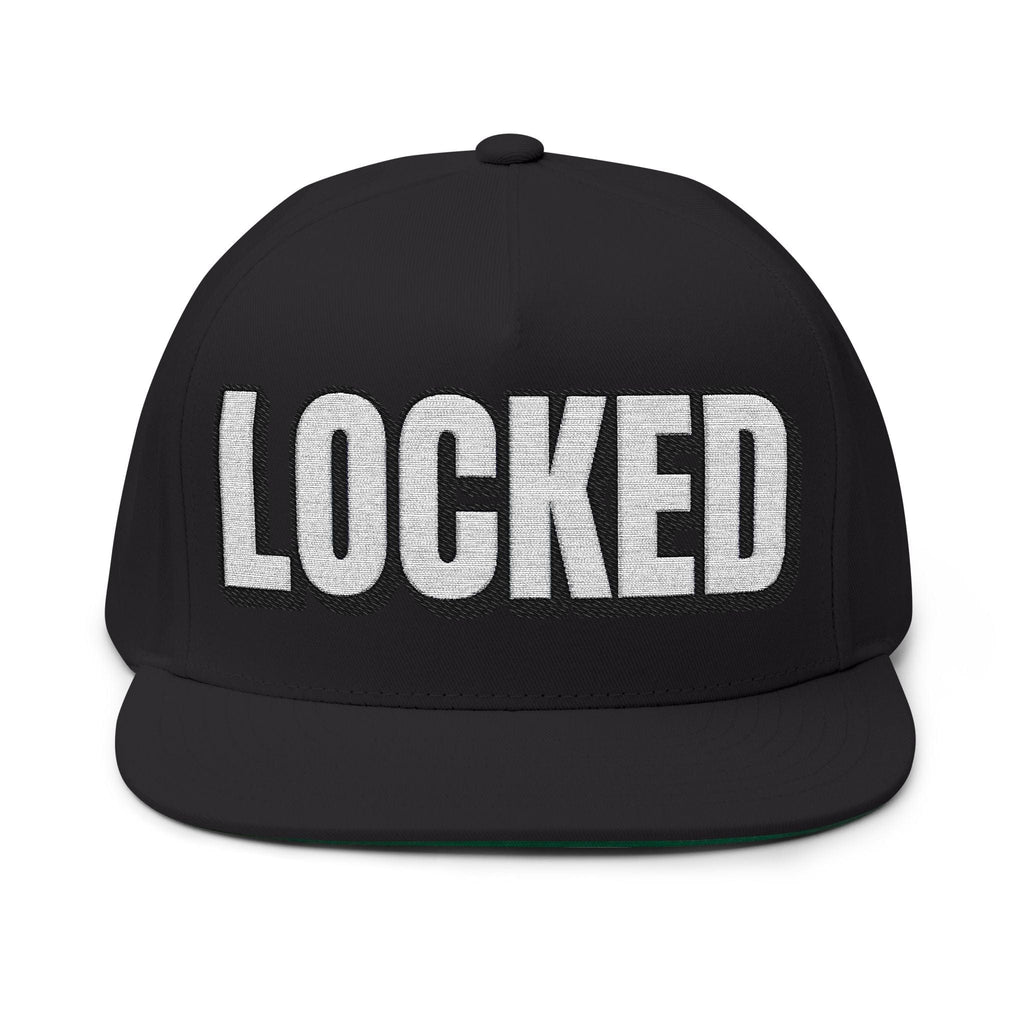 INTO: LOCKED Embroidered Flat Bill Cap – Chastity Lifestyle Hat for Caged Subs, Kinksters & Devoted Toys