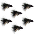 Black Dahlberg Deer Hair Diver 6 Fliegen Hakengröße 4 – Bass Fliegenfischer-Bug Wide Gape Bass Haken mit Krautschutz